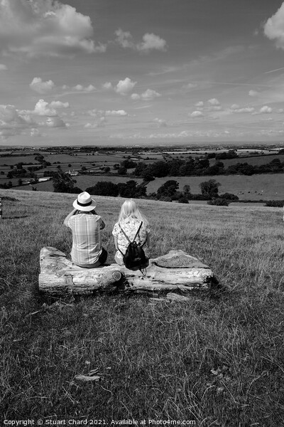 couple looking out over english landscape Picture Board by Travel and Pixels 