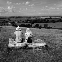 Buy canvas prints of couple looking out over english landscape by Stuart Chard