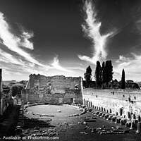 Buy canvas prints of Forum in Rome, Italy Black & white panorama photog by Stuart Chard