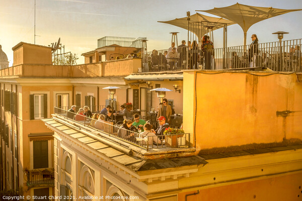 Al fresco dining in Rome Italy Picture Board by Stuart Chard