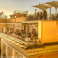 Buy canvas prints of Al fresco dining in Rome Italy by Stuart Chard