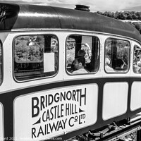Buy canvas prints of Bridgnorth cliff railway - black and white photogr by Stuart Chard