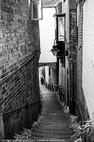 Old narrow street in Bridgnorth Shropshire Picture Board by Travel and Pixels 