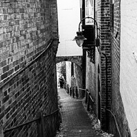 Buy canvas prints of Old narrow street in Bridgnorth Shropshire by Stuart Chard