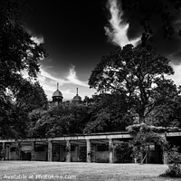 Buy canvas prints of The Valley Gardens park in Harrogate - Black and w by Stuart Chard