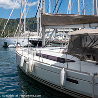 Buy canvas prints of Yachts moored in a marina by Stuart Chard