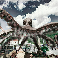Buy canvas prints of Octopus bronze sculpture by Stuart Chard