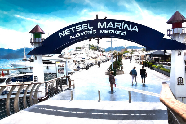 Netsel Marina and promenade in Marmaris Turkey Picture Board by Travel and Pixels 