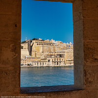 Buy canvas prints of Grand Harbour Valletta in Malta - Black and White by Stuart Chard