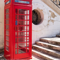 Buy canvas prints of   Traditional red telephone box in Valletta, Malta by Stuart Chard