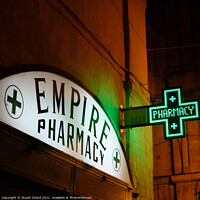 Buy canvas prints of Old pharmacy shop sign in Malta by Stuart Chard