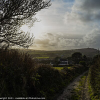 Buy canvas prints of Carn Brea glow by Sam Plowright