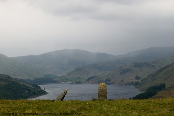 Standing stones on Four Stone Hill, Haweswater, th Picture Board by Peter Wiseman