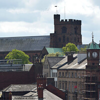 Buy canvas prints of Roof top view of Carlisle Cathedral by Peter Wiseman