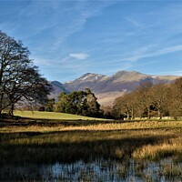 Buy canvas prints of View of mountains from walk around Derwent Water,  by Peter Wiseman