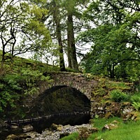 Buy canvas prints of Old packhorse bridge on the River Lowther by Peter Wiseman
