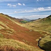 Buy canvas prints of View down Newlands  Valley with Skiddaw in the background by Peter Wiseman