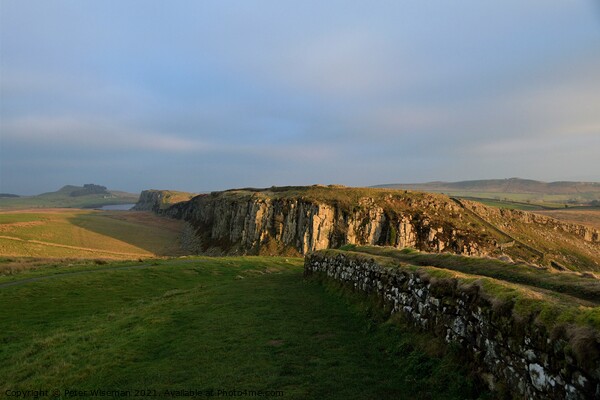 Autumn evening sun on Hadrian's Wall Picture Board by Peter Wiseman