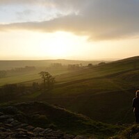 Buy canvas prints of Sunset over Hadrian's Wall by Peter Wiseman