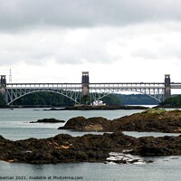 Buy canvas prints of Britannia Bridge, Anglesey, North Wales.  by Peter Wiseman