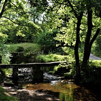 Buy canvas prints of Clapper Bridge, Wycoller Country Park by Peter Wiseman