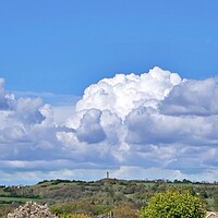 Buy canvas prints of Castle Hill in clouds by Roy Hinchliffe