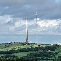 Buy canvas prints of Emley Moor transmitter masts by Roy Hinchliffe