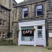 Buy canvas prints of Sids cafe Holmfirth by Roy Hinchliffe