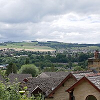 Buy canvas prints of View over rural rooftops Honley Holmfirth by Roy Hinchliffe