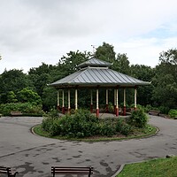 Buy canvas prints of Beaumont Park bandstand Huddersfield by Roy Hinchliffe
