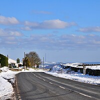 Buy canvas prints of Roadside snow in Holmfirth by Roy Hinchliffe
