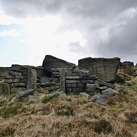 Buy canvas prints of Marsden moor sheep shelter by Roy Hinchliffe