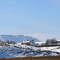 Buy canvas prints of Snowy moorland Yorkshire pub by Roy Hinchliffe