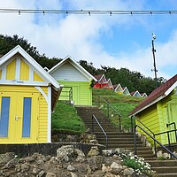 Buy canvas prints of Beach huts in Scarborough  by Roy Hinchliffe