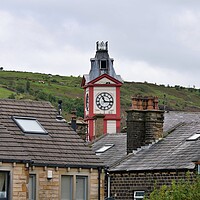 Buy canvas prints of Clock tower in Marsden Yorkshire by Roy Hinchliffe
