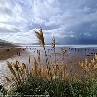 Buy canvas prints of Storm over Woolacombe beach by Jeanette Broughton