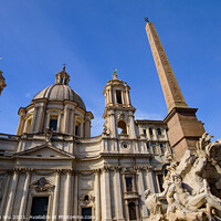 Buy canvas prints of Sant'Agnese in Agone and Fiumi Fountain at Piazza Navona in Rome, Italy by Chun Ju Wu