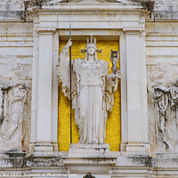 Buy canvas prints of Statue of Goddess Roma at Victor Emmanuel II Monument (Altar of the Fatherland), built in honor of the first king of Italy, in Rome, Italy by Chun Ju Wu