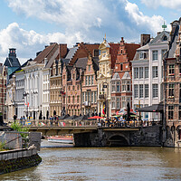 Buy canvas prints of The view of river Leie in Ghent, Belgium by Chun Ju Wu