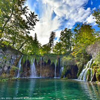 Buy canvas prints of Galovački Buk Waterfall at Galovac lake in Plitvice Lakes National Park (Plitvička Jezera), Croatia by Chun Ju Wu