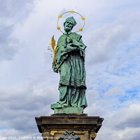 Buy canvas prints of Statue of John of Nepomuk on Charles Bridge in Prague, Czech Republic by Chun Ju Wu