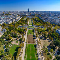 Buy canvas prints of Aerial view of Champ de Mars Park from Eiffel Tower, Paris, France, Europe by Chun Ju Wu