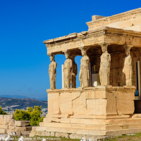 Buy canvas prints of Porch of the Maidens, the porch of Erechtheion at Acropolis in Athens, Greece by Chun Ju Wu