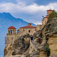 Buy canvas prints of Monastery of Varlaam on the rock, the second largest Eastern Orthodox monastery in Meteora, Greece by Chun Ju Wu