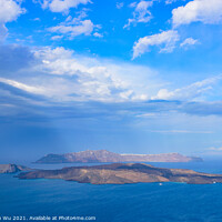 Buy canvas prints of View of Aegean Sea from Santorini island, Greece by Chun Ju Wu