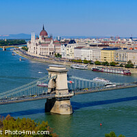 Buy canvas prints of Panorama of Hungarian Parliament Building, Széchenyi Chain Bridge, and River Danube in Budapest, Hungary by Chun Ju Wu
