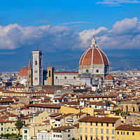Buy canvas prints of Panoramic view of the city of Florence from Michelangelo Square in Italy by Chun Ju Wu