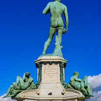Buy canvas prints of Piazzale Michelangelo (Michelangelo Square) with bronze statue of David, the square with panoramic view of Florence, Italy by Chun Ju Wu