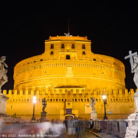 Buy canvas prints of Night view of Castel Sant'Angelo and Ponte Sant'Angelo in Rome, Italy by Chun Ju Wu