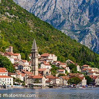 Buy canvas prints of Panorama of Perast, an old town on the Bay of Kotor in Montenegro by Chun Ju Wu